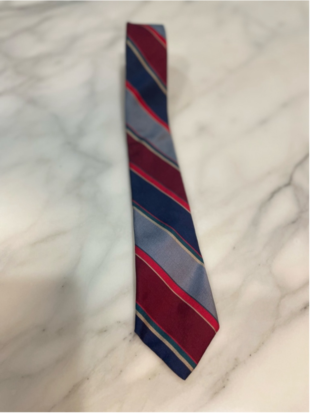 Yves Saint Laurent Vintage Striped Silk Tie 90 Dad Retro Old Money Estate Office